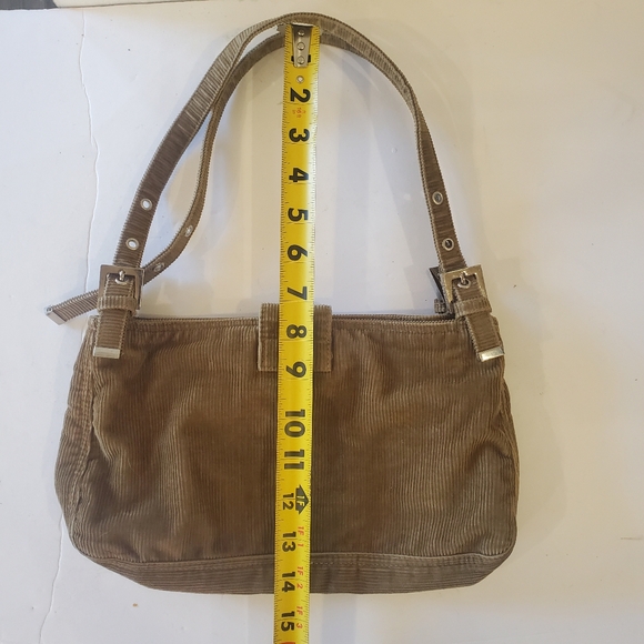 FENDI Baguette Corduroy Authentic Shoulder Bag Purse Clean Vintage Tan Brown - Picture 11 of 13